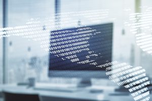 Double exposure graphic america map