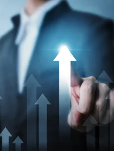 businessman pointing arrow